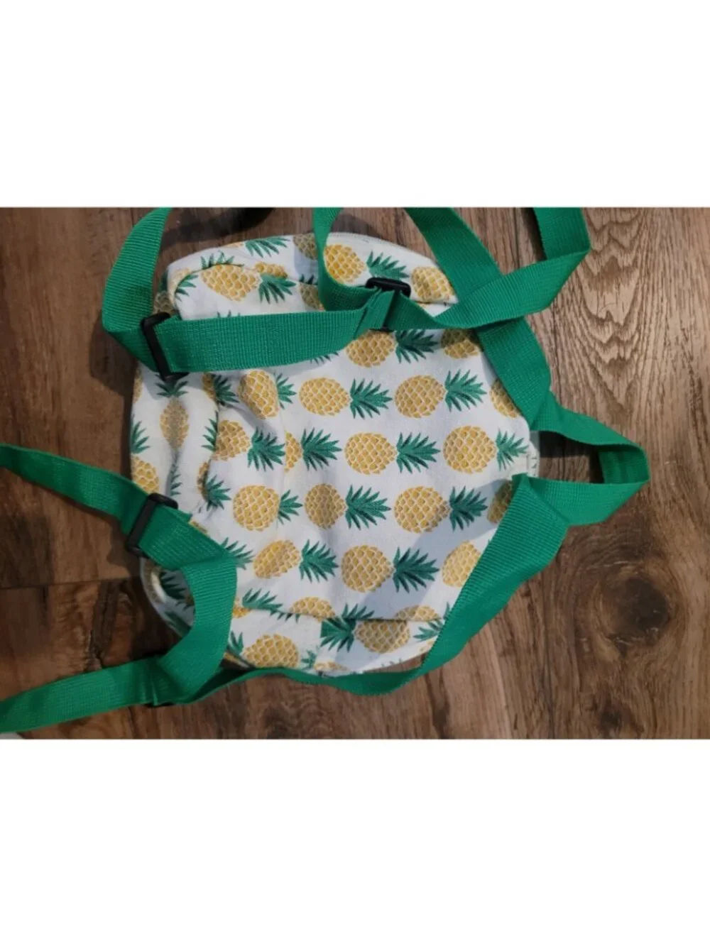 Dickies White Pineapple Print Mini Backpack with Green Straps